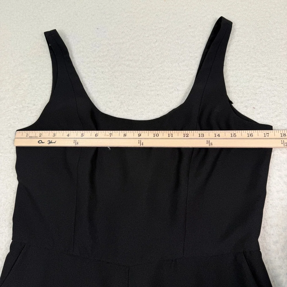Banana Republic Jumpsuit Women 10 Black Wide Leg Sleeveless Scoop Neck Evening